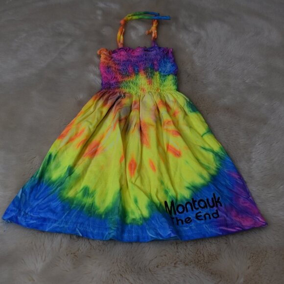 Girls Rainbow Tie Dye Dress Size 2T Summer Beach Montauk - Picture 2 of 7